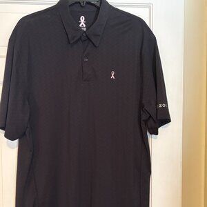 IZOD PerformX Breast Cancer Awareness Ribbon Golf Polo Shirt. Men's L